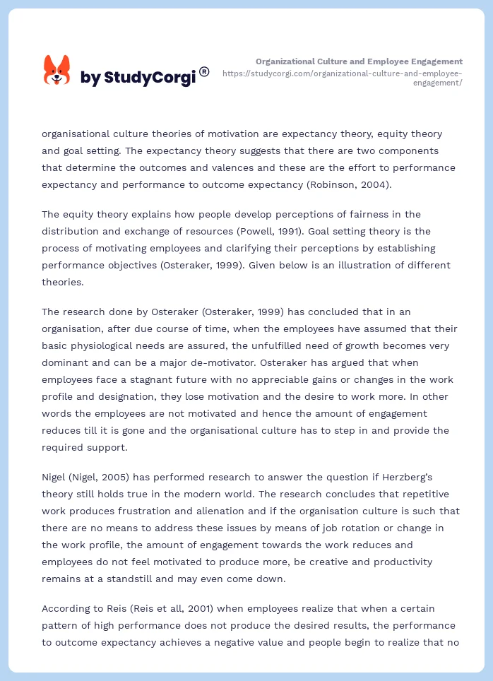 Organizational Culture and Employee Engagement. Page 2