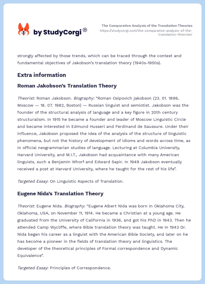 The Comparative Analysis of the Translation Theories. Page 2