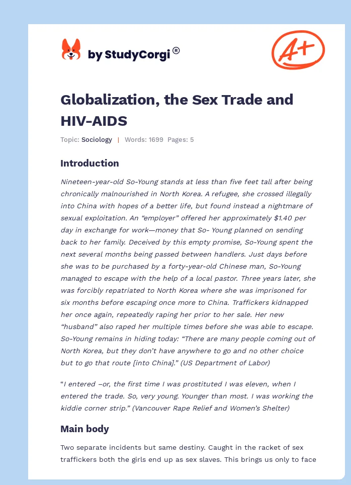 Globalization, the Sex Trade and HIV-AIDS. Page 1