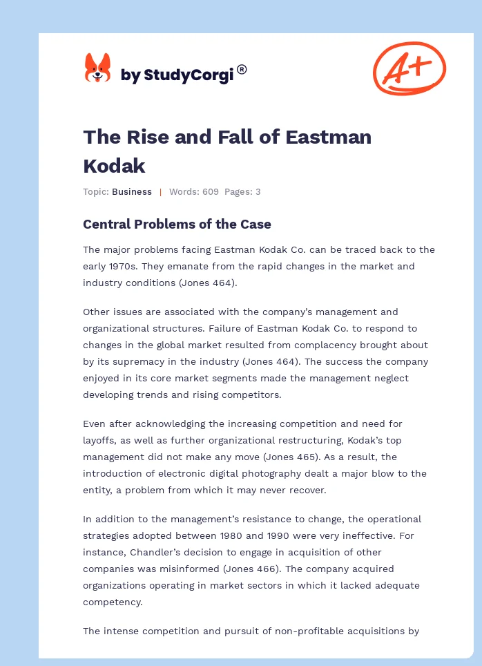 The Rise and Fall of Eastman Kodak. Page 1