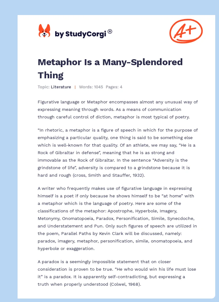 Metaphor Is a Many-Splendored Thing. Page 1