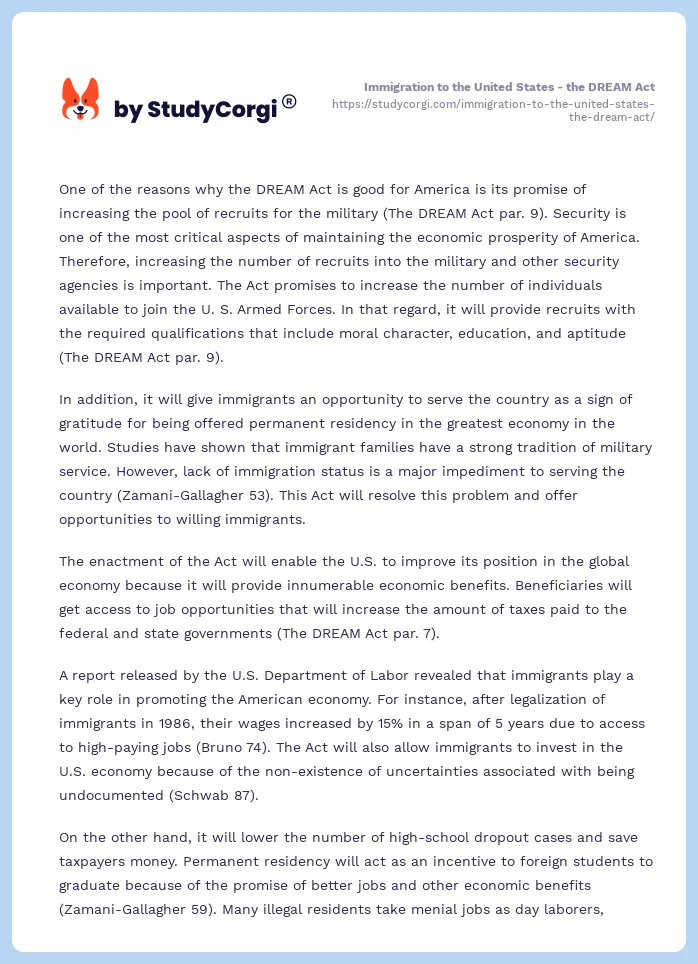 Immigration to the United States - the DREAM Act. Page 2