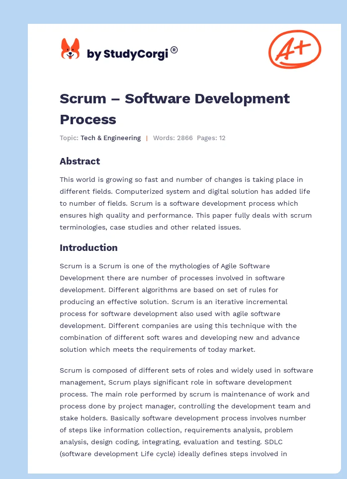 Scrum – Software Development Process. Page 1