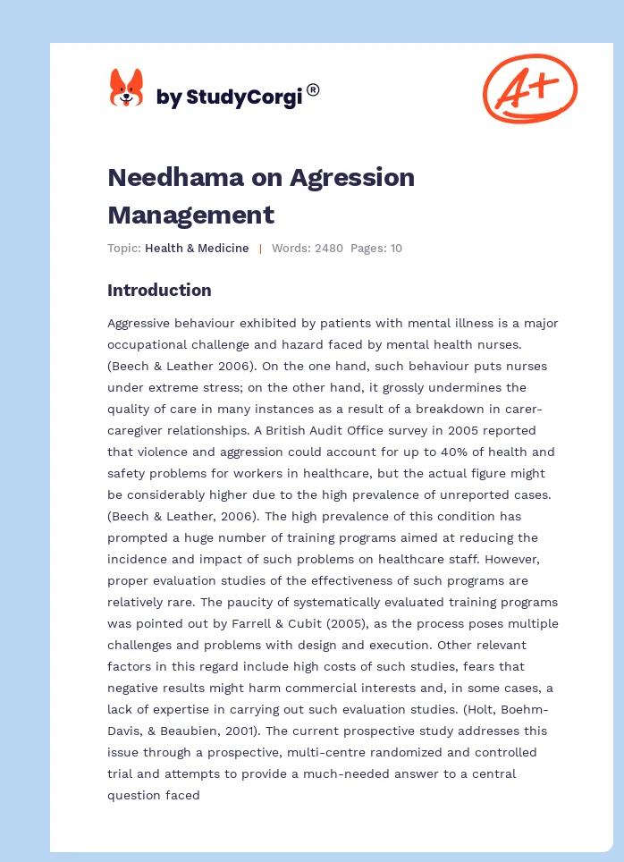 Needhama on Agression Management. Page 1