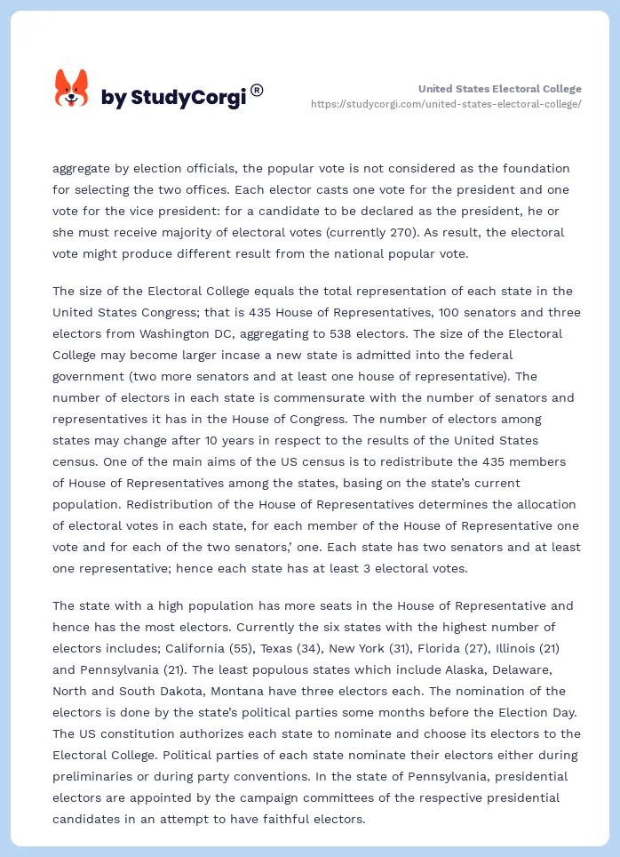 United States Electoral College. Page 2