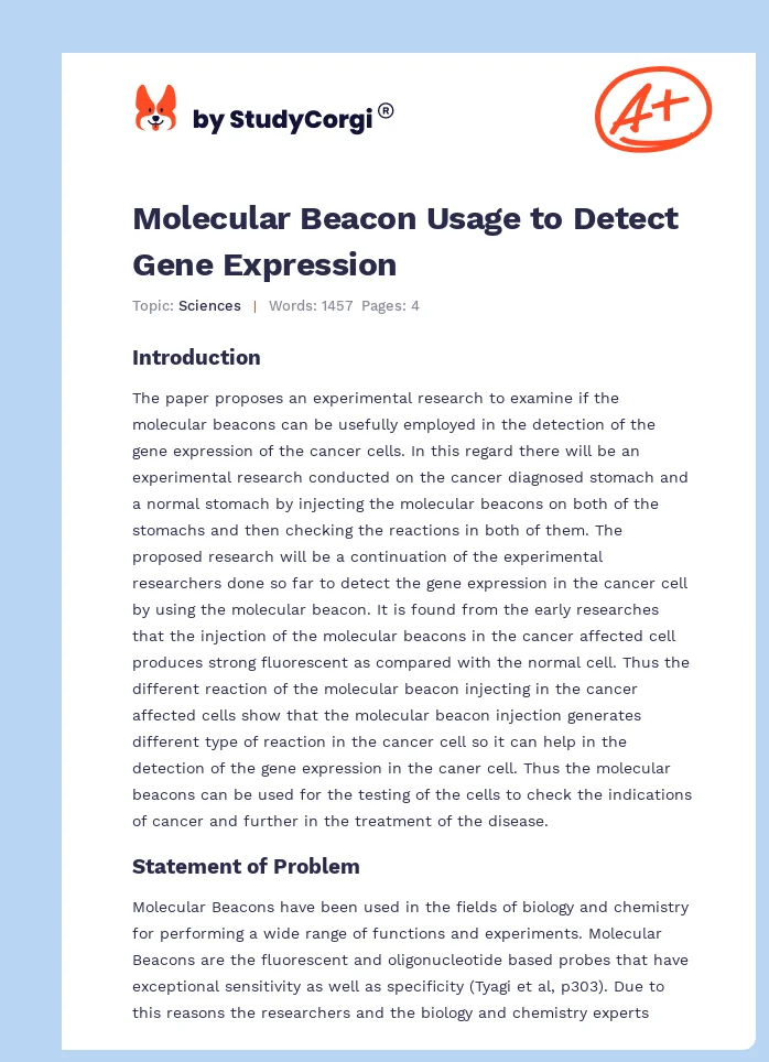 Molecular Beacon Usage to Detect Gene Expression. Page 1