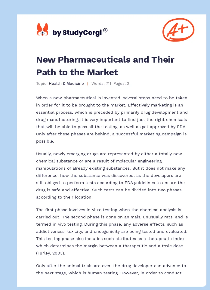 New Pharmaceuticals and Their Path to the Market. Page 1