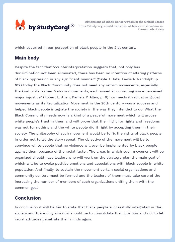 Dimensions of Black Conservatism in the United States. Page 2