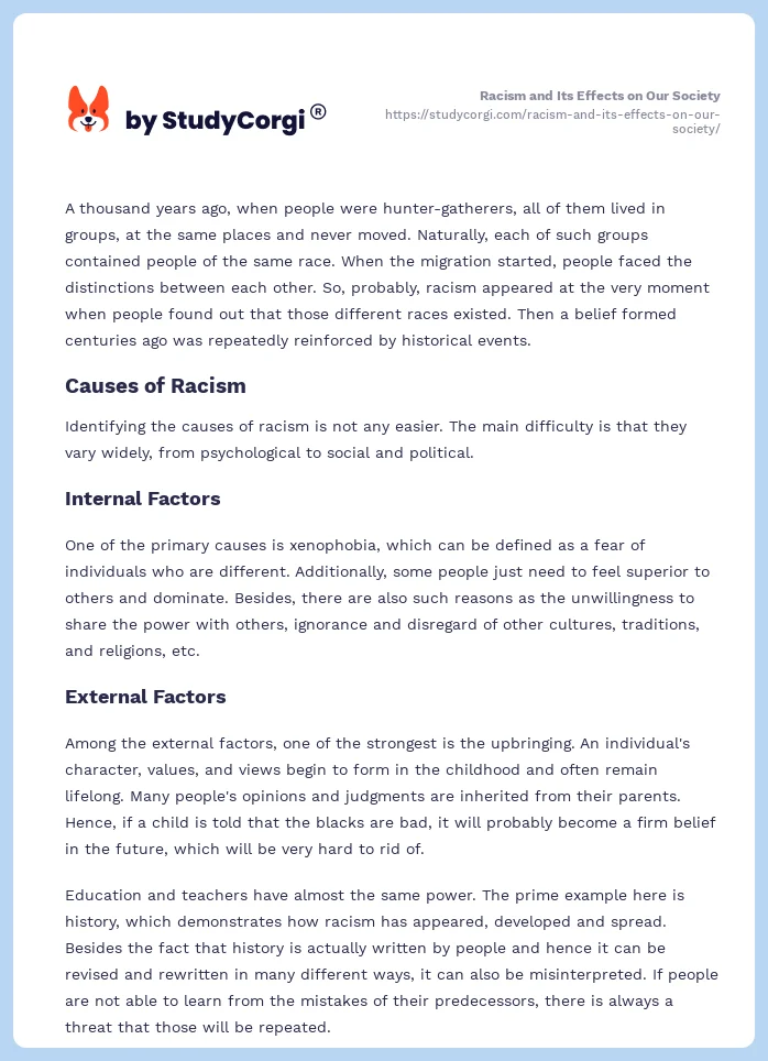 Racism and Its Effects on Our Society. Page 2