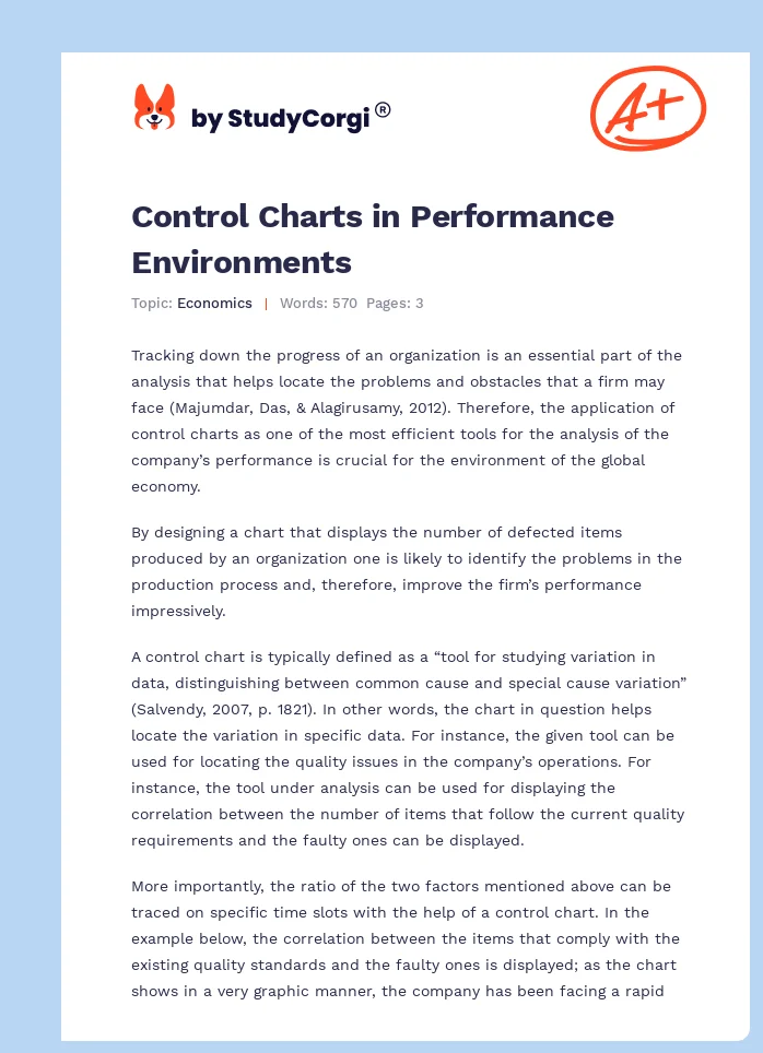 Control Charts in Performance Environments. Page 1