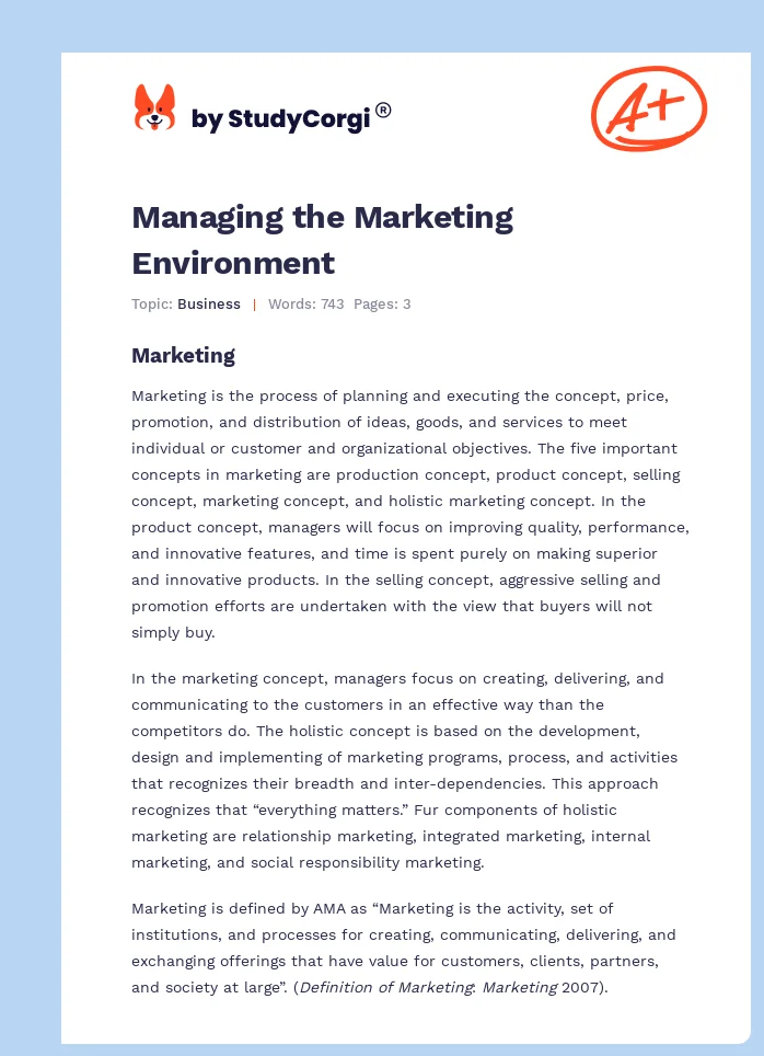 Managing the Marketing Environment. Page 1