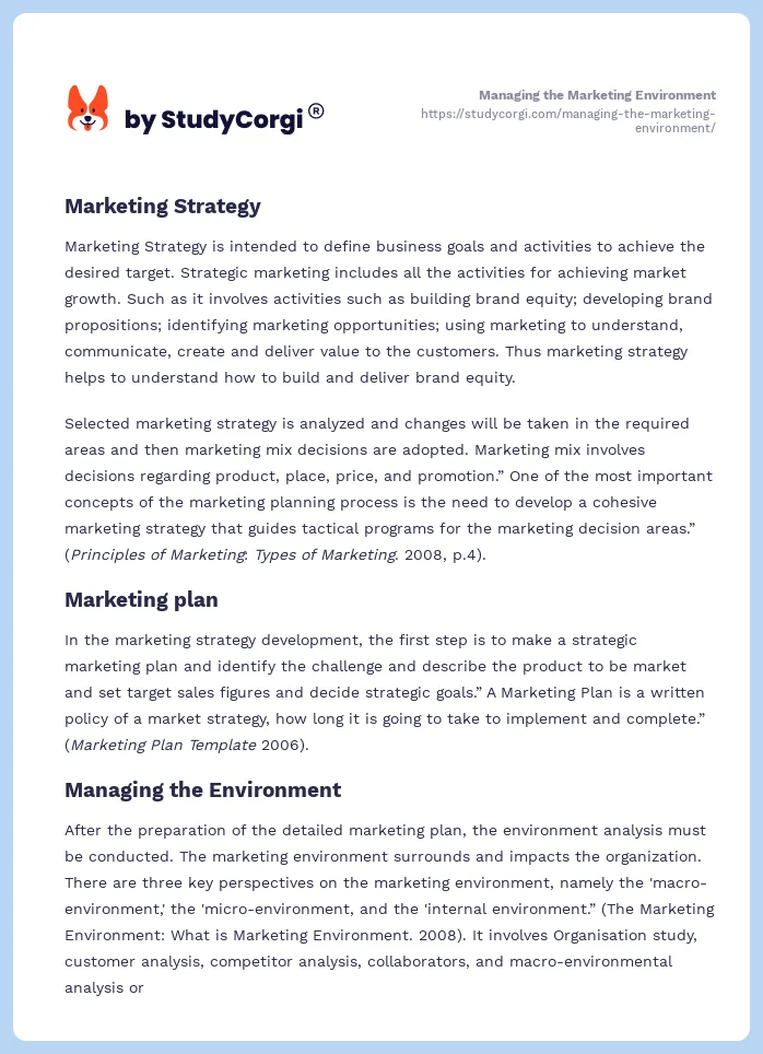 Managing the Marketing Environment. Page 2