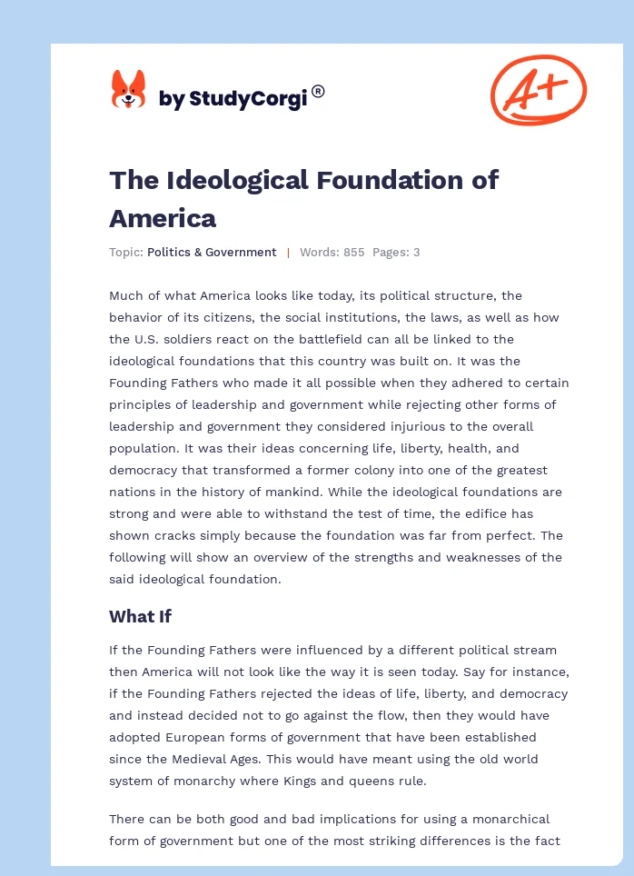 The Ideological Foundation of America. Page 1