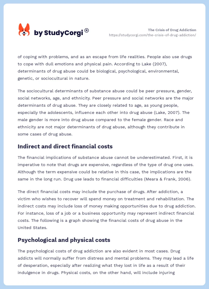 The Crisis of Drug Addiction. Page 2