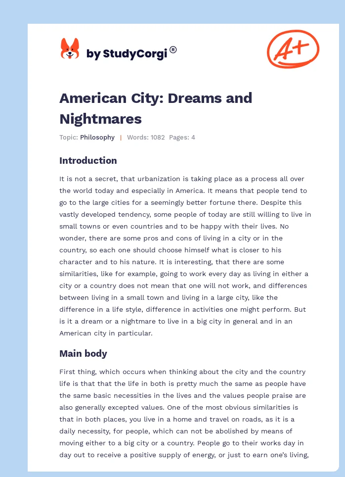 American City: Dreams and Nightmares. Page 1