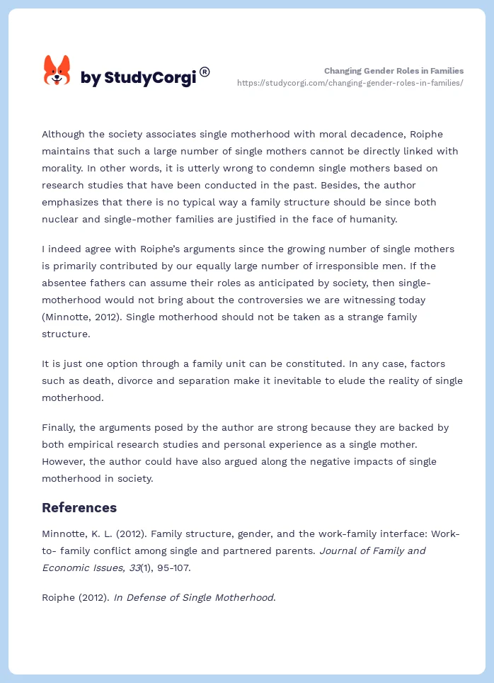 Changing Gender Roles in Families. Page 2