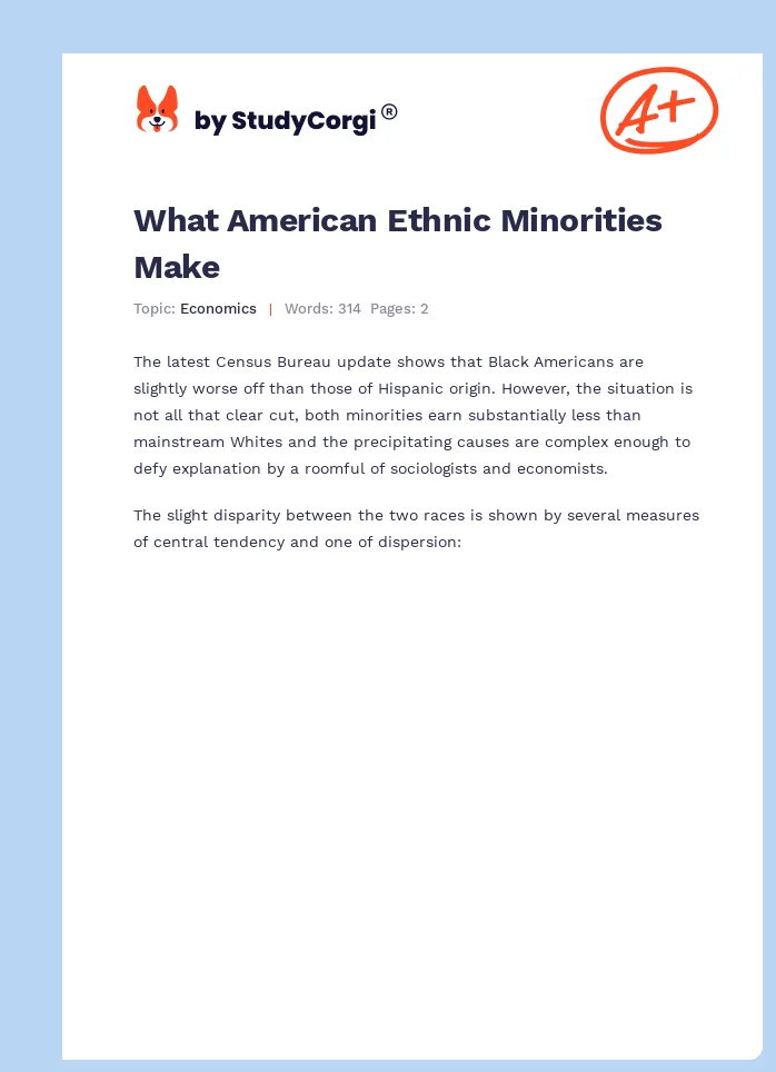 What American Ethnic Minorities Make. Page 1