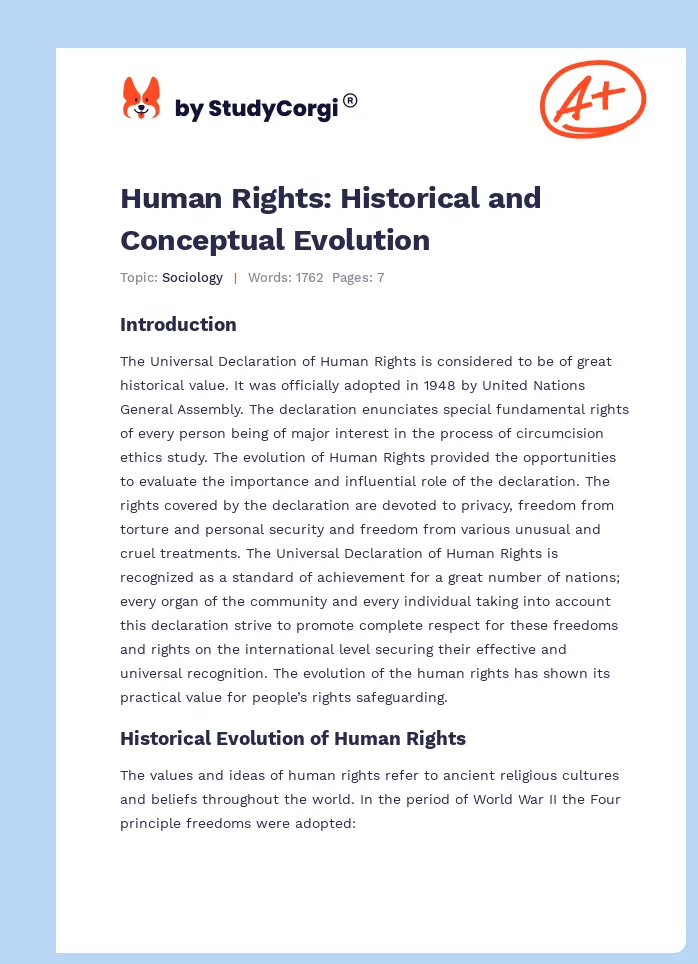 Human Rights: Historical and Conceptual Evolution. Page 1