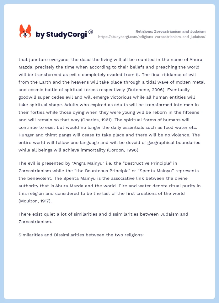 Religions: Zoroastrianism and Judaism. Page 2