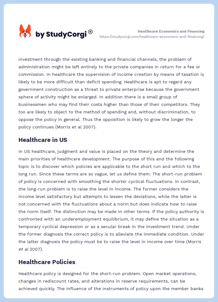 Healthcare Economics and Financing. Page 2
