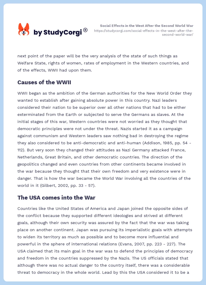 Social Effects in the West After the Second World War. Page 2