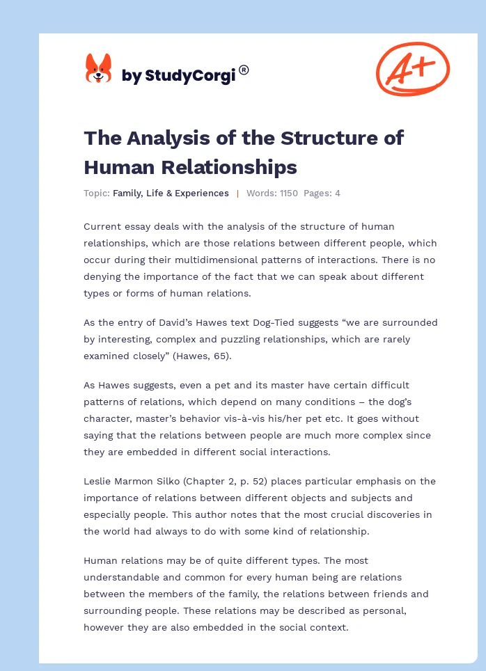 The Analysis of the Structure of Human Relationships. Page 1