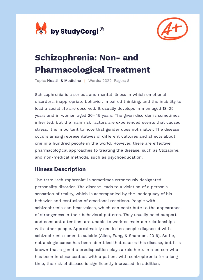 Schizophrenia: Non- and Pharmacological Treatment. Page 1