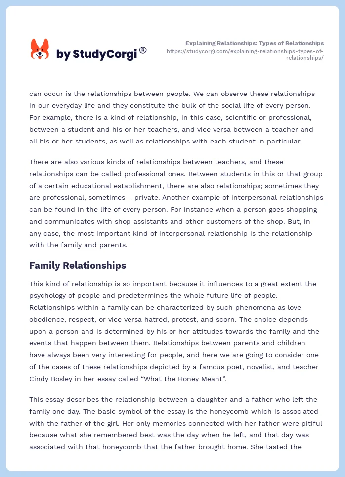 Explaining Relationships: Types of Relationships. Page 2