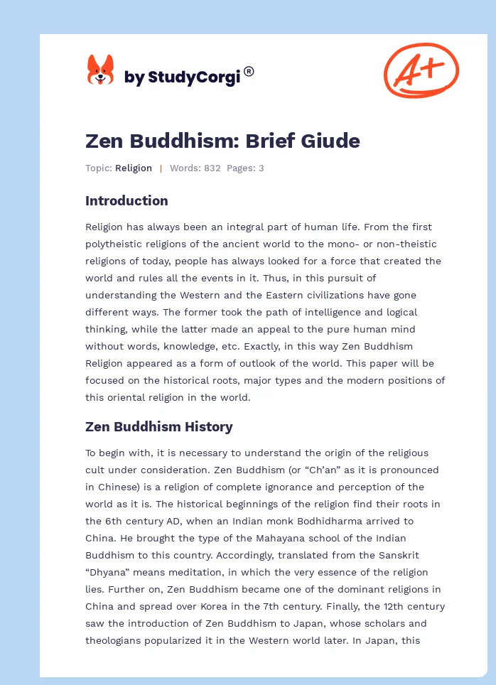 Zen Buddhism: Brief Giude. Page 1