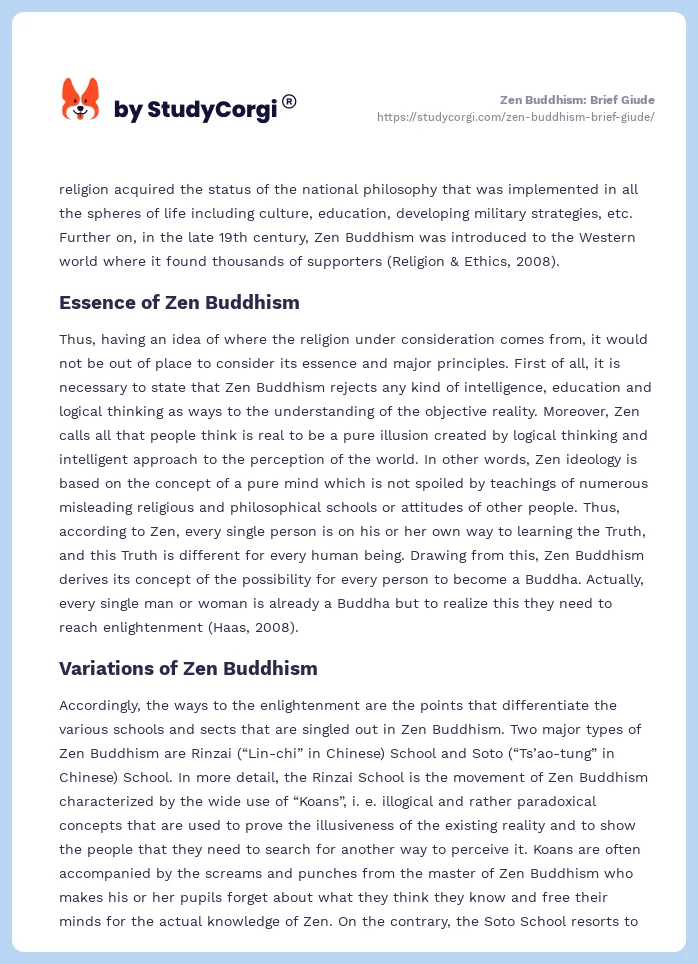 Zen Buddhism: Brief Giude. Page 2