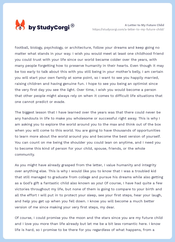 A Letter to My Future Child. Page 2