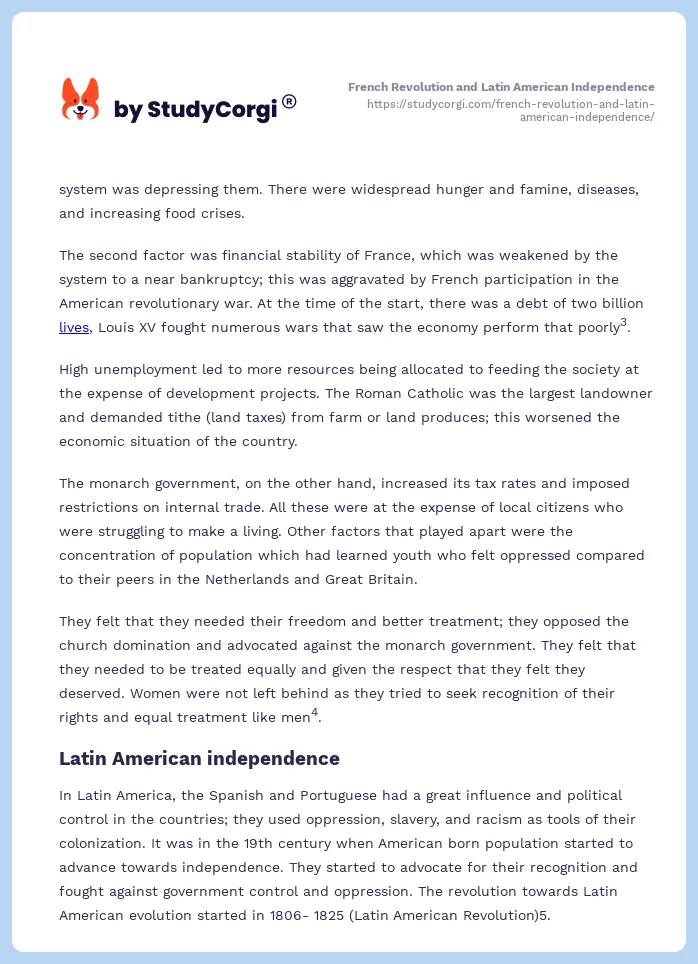 French Revolution and Latin American Independence. Page 2