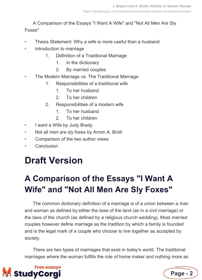 J. Brady's and A. Brott's Articles on Sexism Review. Page 2