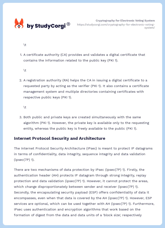 Cryptography for Electronic Voting System. Page 2
