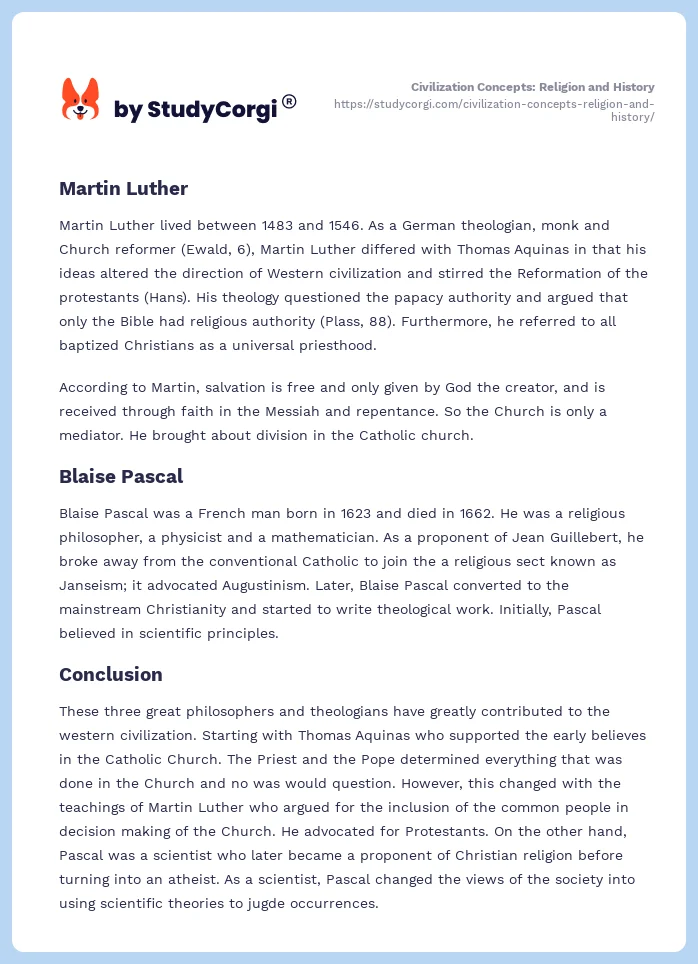 Civilization Concepts: Religion and History. Page 2