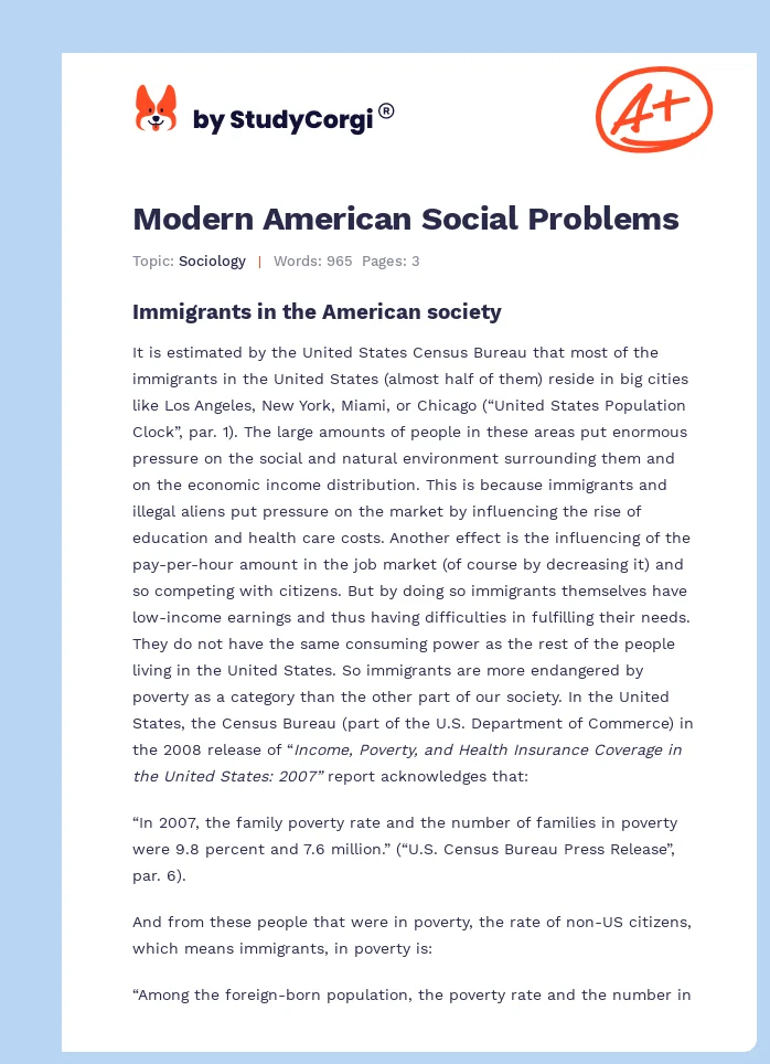 Modern American Social Problems. Page 1