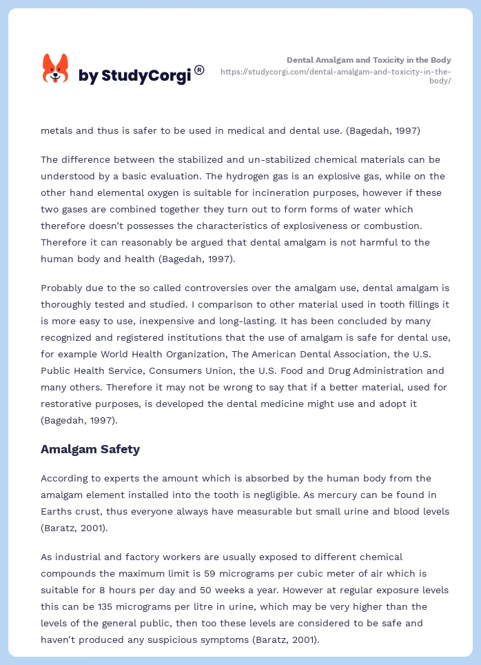 Dental Amalgam and Toxicity in the Body. Page 2