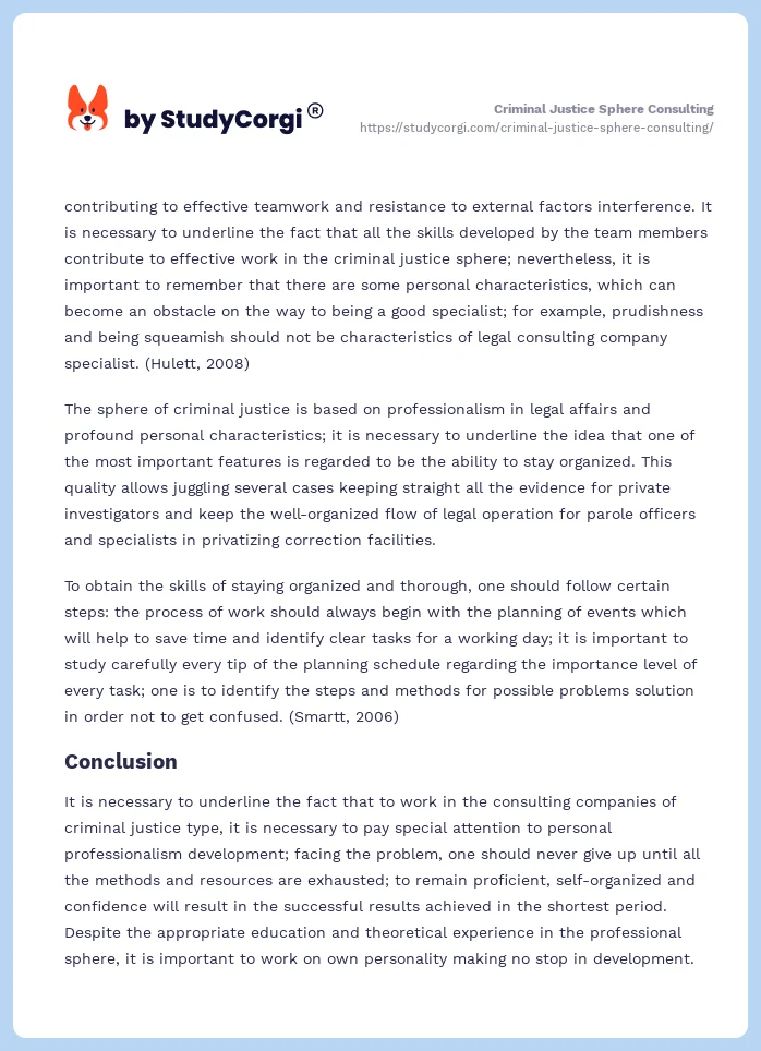 Criminal Justice Sphere Consulting. Page 2