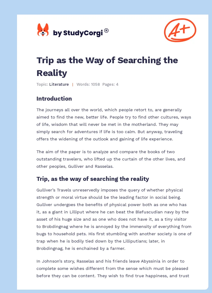 Trip as the Way of Searching the Reality. Page 1