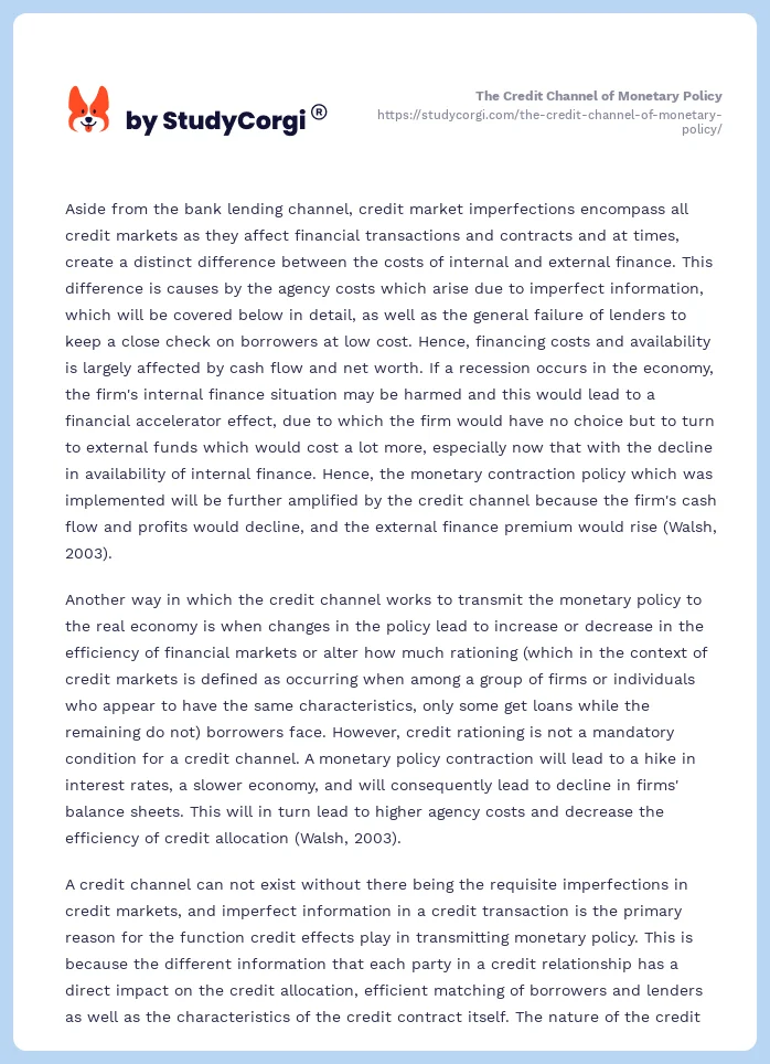 The Credit Channel of Monetary Policy. Page 2