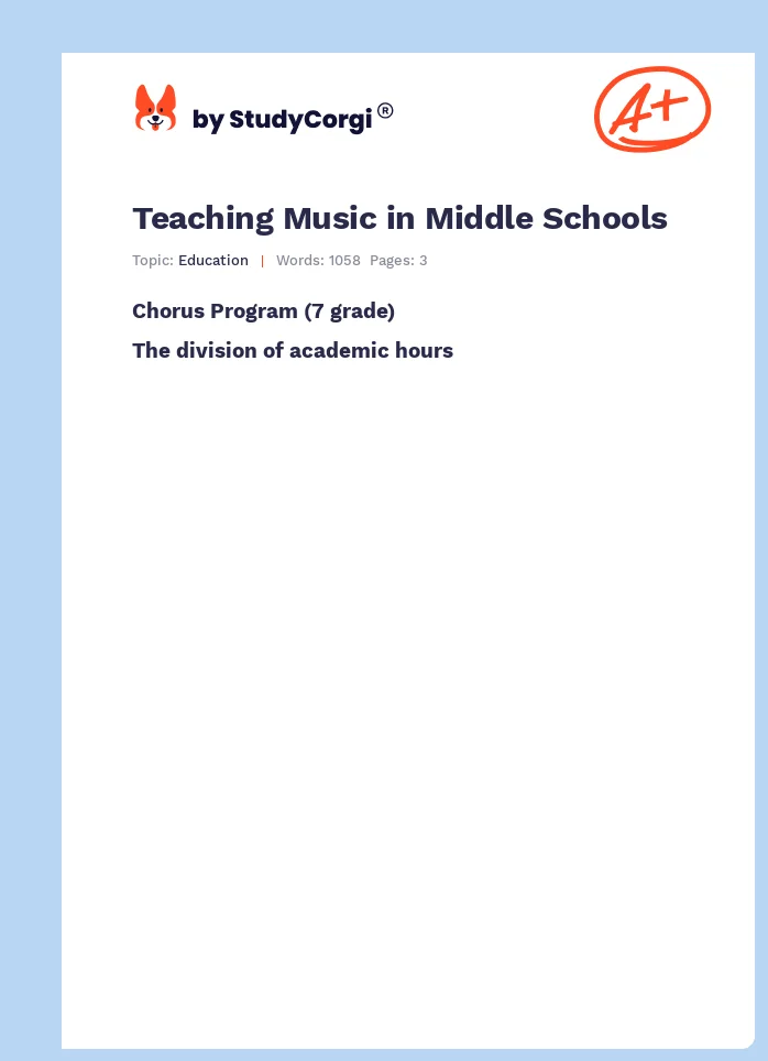 Teaching Music in Middle Schools. Page 1