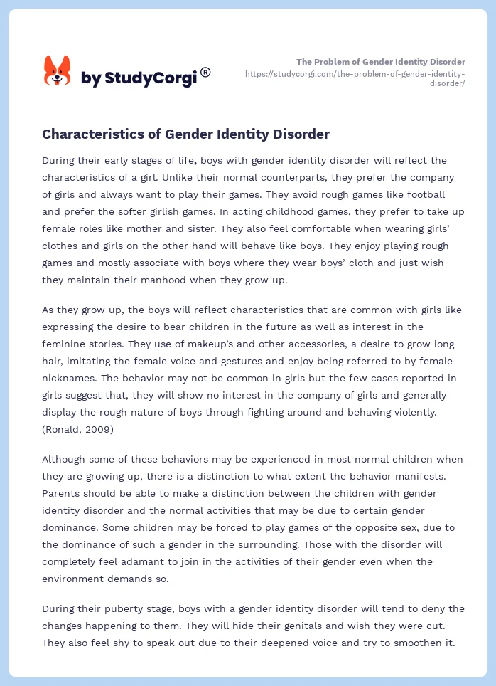 The Problem of Gender Identity Disorder. Page 2