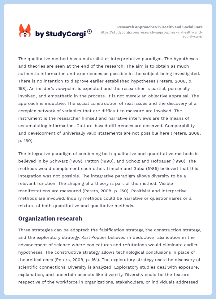 Research Approaches in Health and Social Care. Page 2