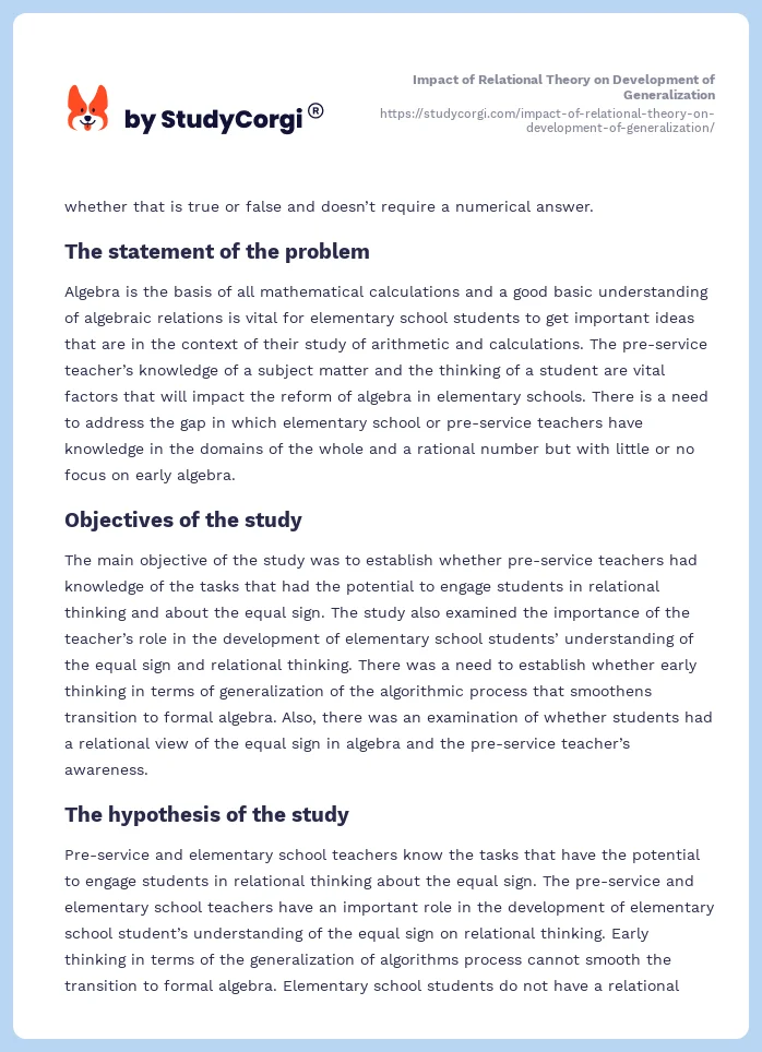 Impact of Relational Theory on Development of Generalization. Page 2