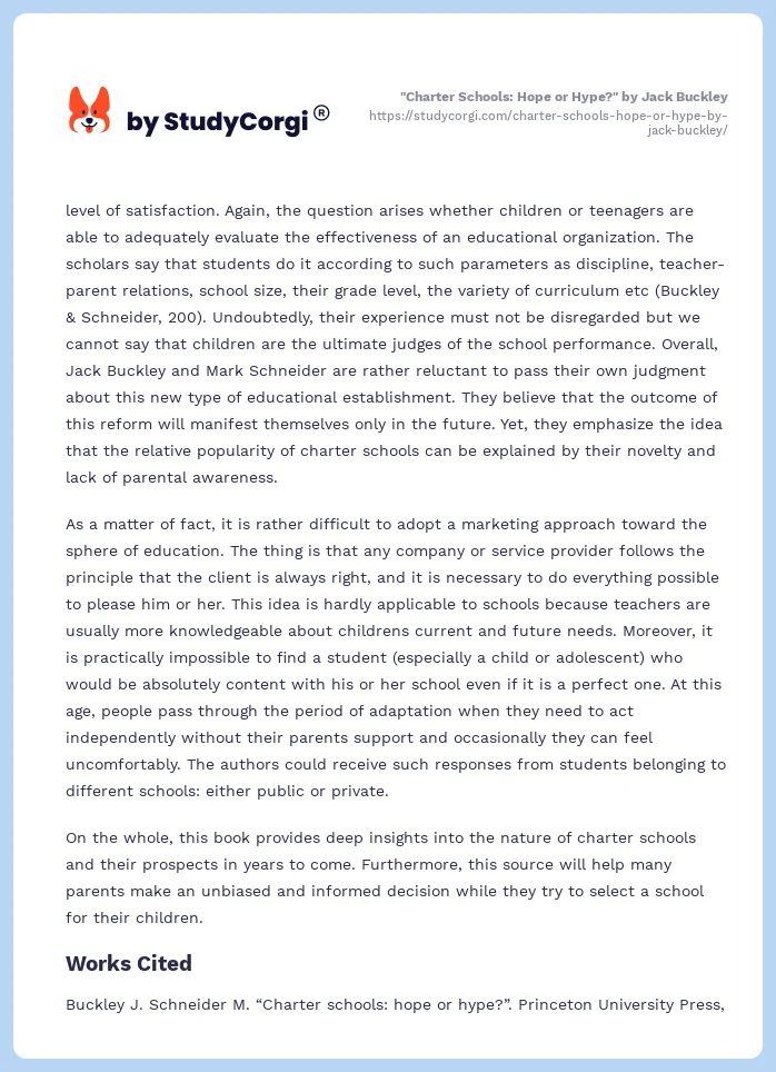 "Charter Schools: Hope or Hype?" by Jack Buckley. Page 2