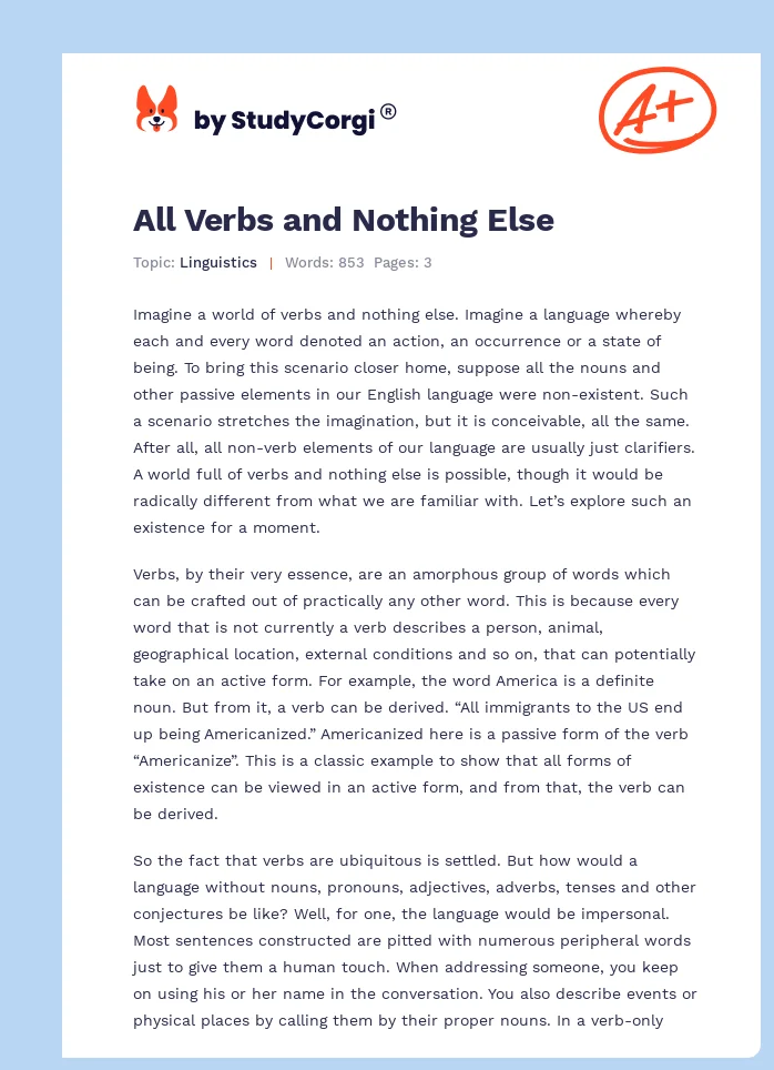 All Verbs and Nothing Else. Page 1