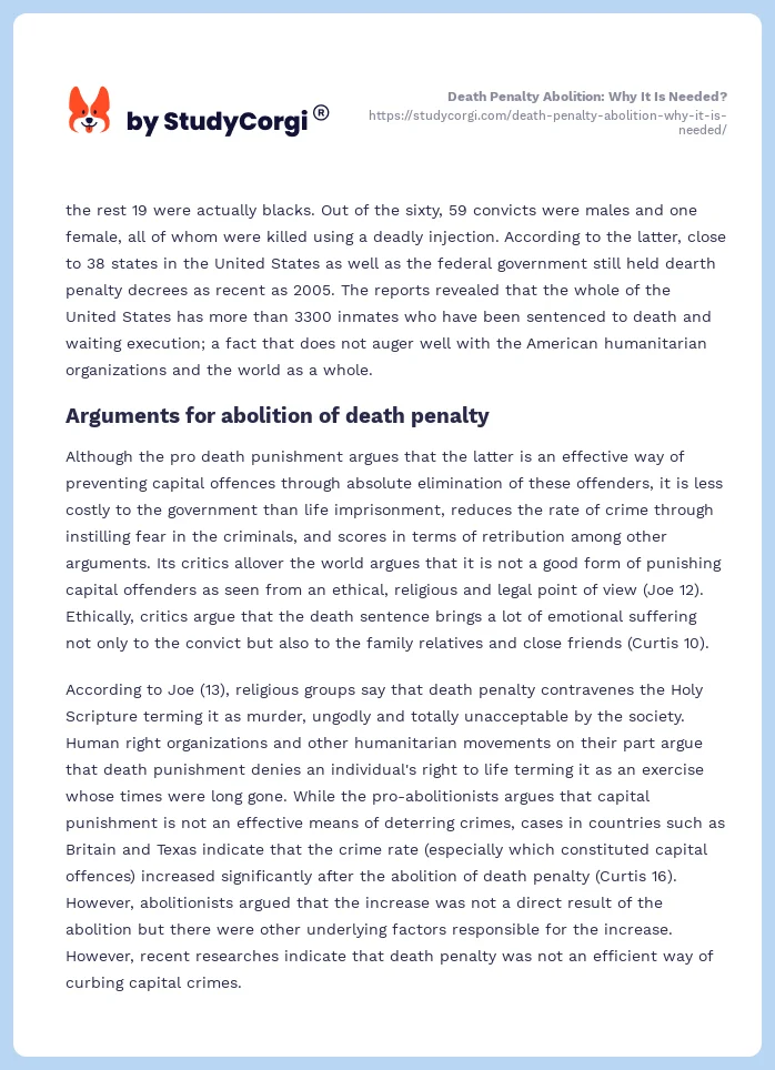Death Penalty Abolition: Why It Is Needed?. Page 2