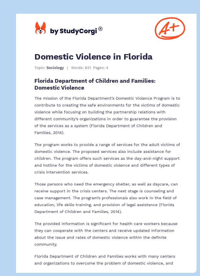 Domestic Violence in Florida. Page 1
