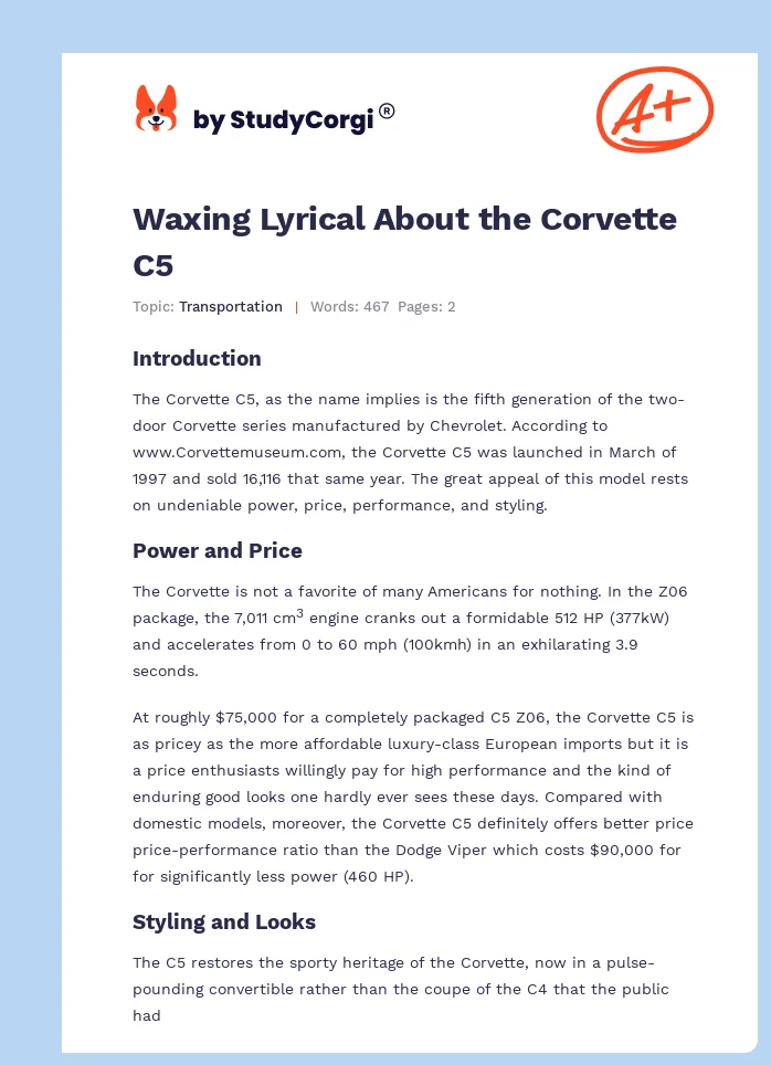 Waxing Lyrical About the Corvette C5. Page 1
