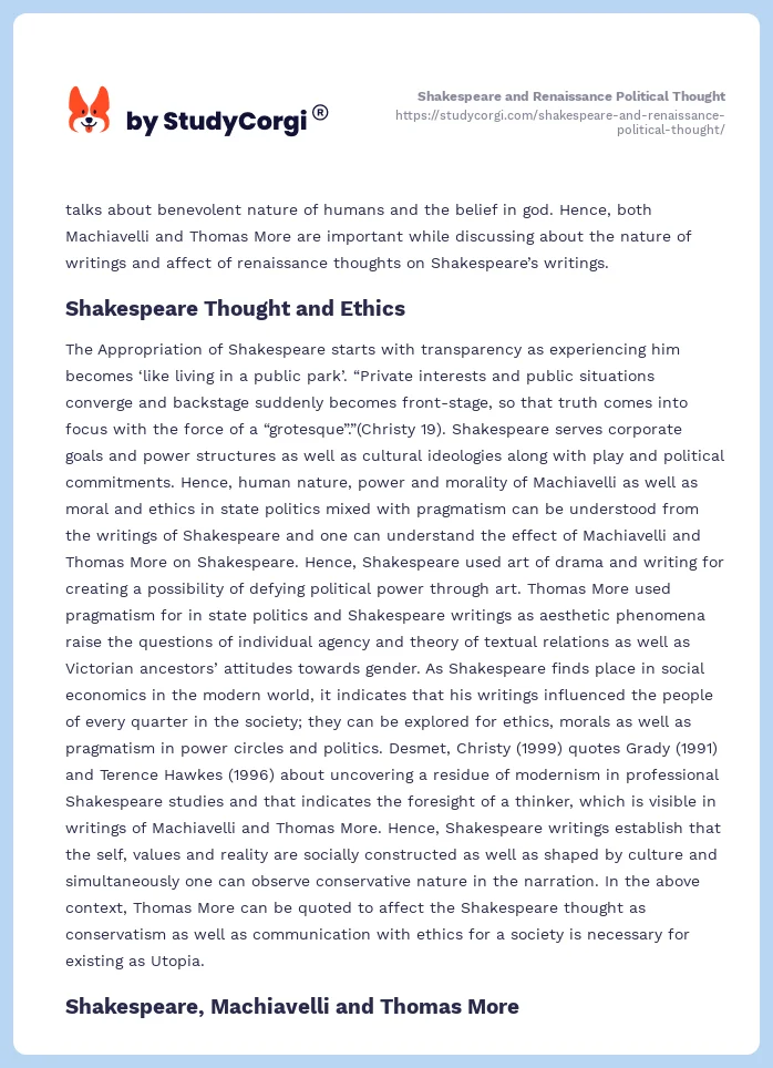 Shakespeare and Renaissance Political Thought. Page 2